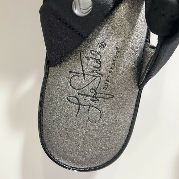 Life Stride black wedge comfort sandals 7.5 - Picture 3 of 7